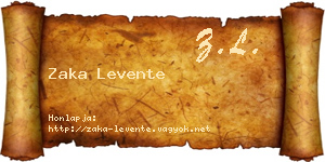 Zaka Levente névjegykártya